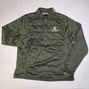 Arborwear Pullover Jacket Men Large Green Polyester Workwear Quilted Quarter Zip